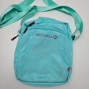 Merrell Kelley Crossbody Travel Bag Purse Aqua Blue Zip‎ Top